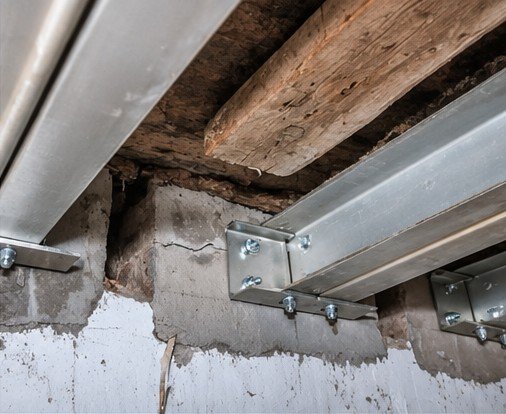 Sistema Mecanoviga instalado en forjado existente